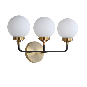 Caleb Brass Vanity Wall Sconce Frosted - JONATHAN Y